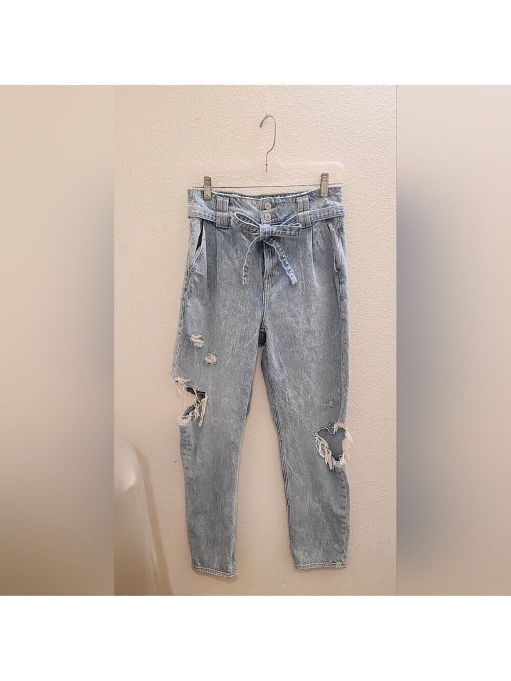 American Eagle Ripped Wide-Leg Jeans